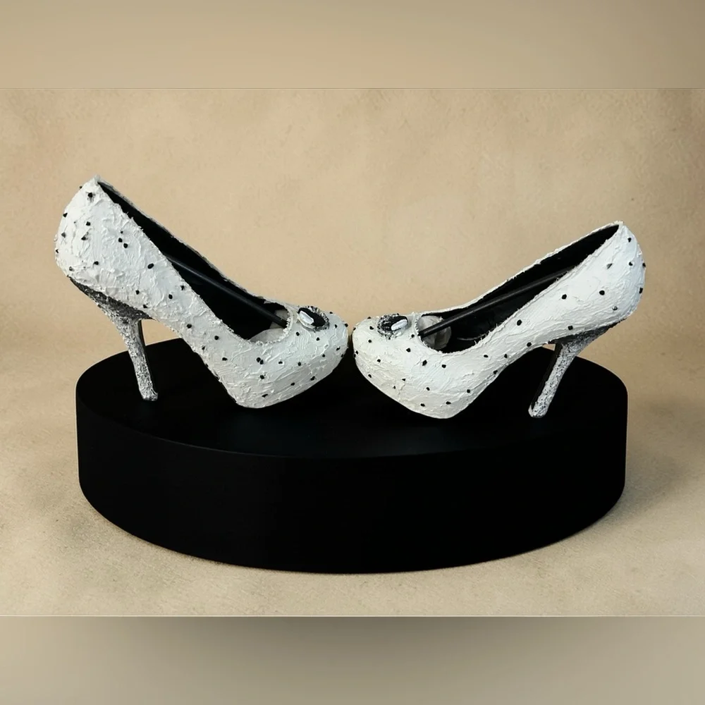 Custom Cookies & Cream Ice Cream Heels Size 7.5 One Of A Kind Handmade